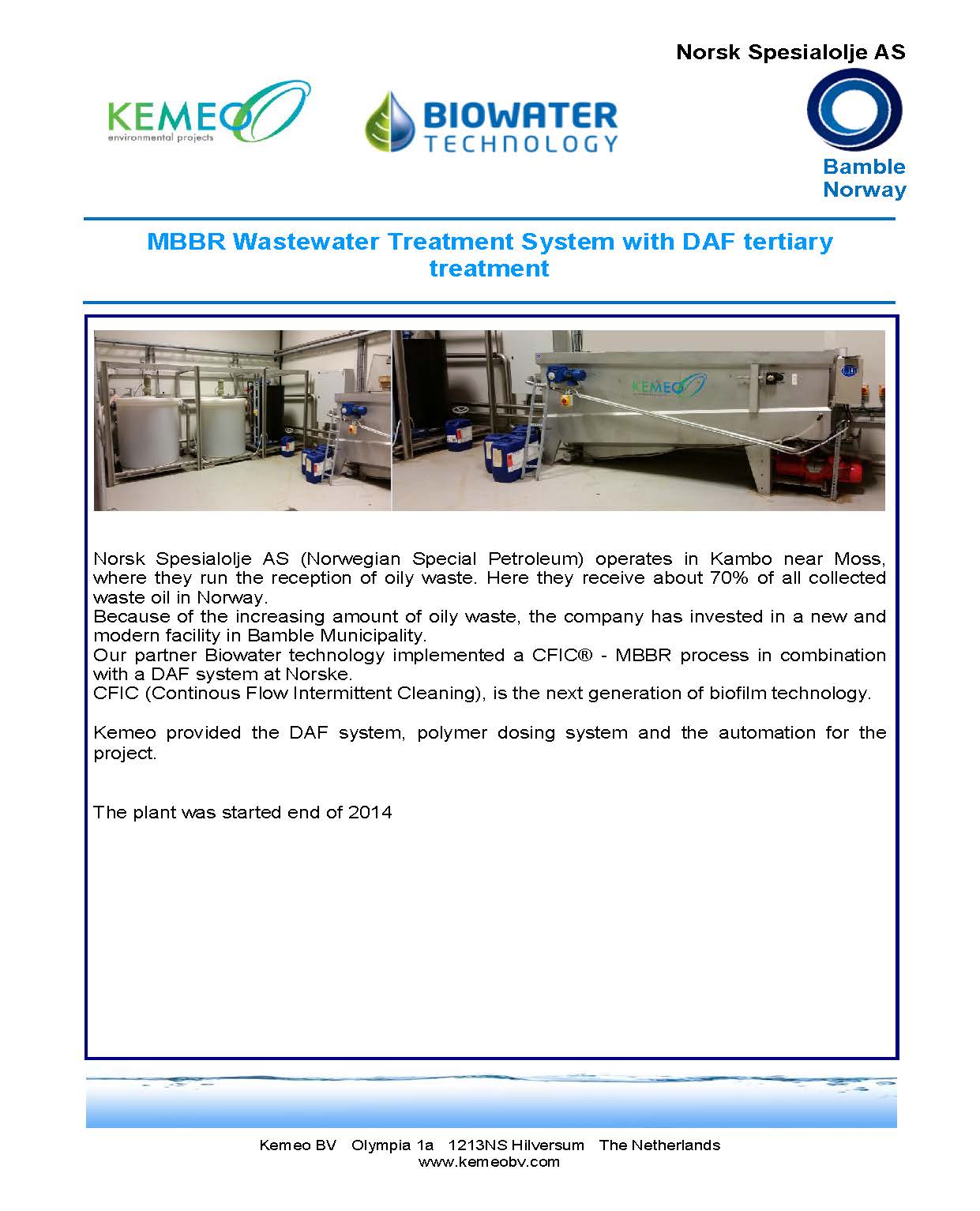 140010 Case study Biowater - Norsk Spesialolje AS